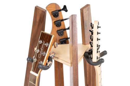 hardwood walnut guitar stand