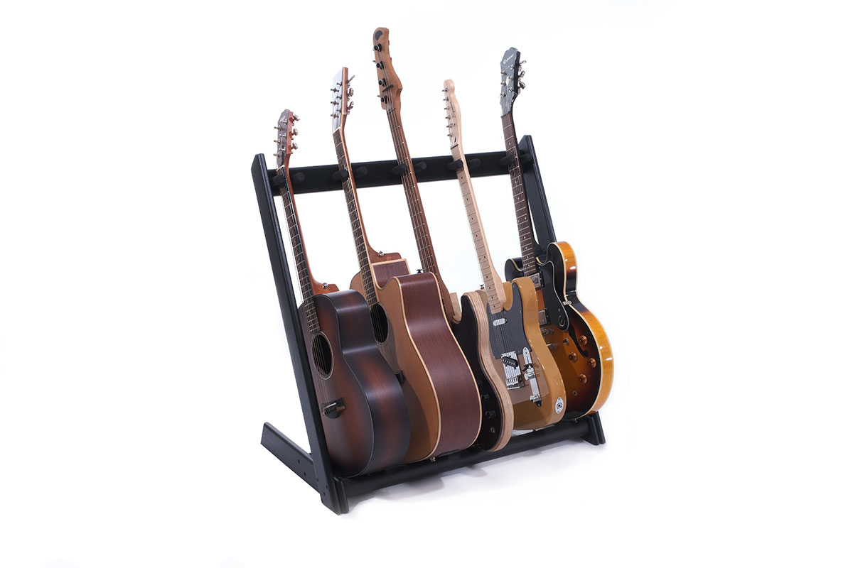 Ruach GR-2 Customisable 5 Way Guitar Rack for Guitars and Cases - Black